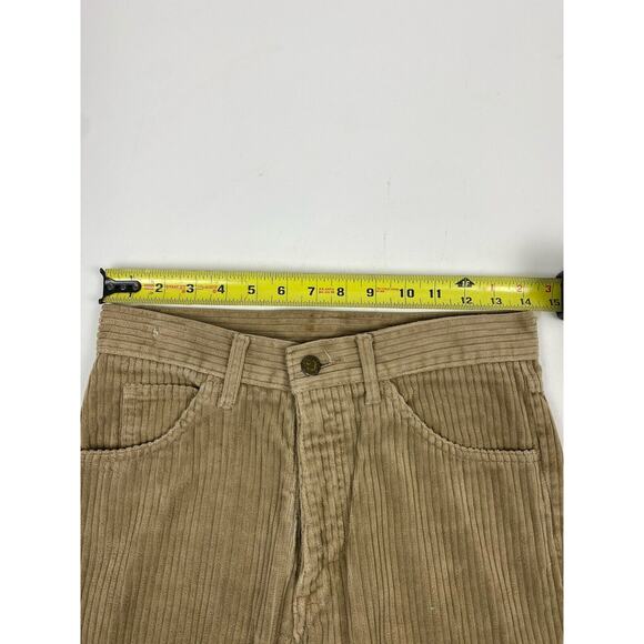 Vintage 70s Brittania Straight Corduroy Pants Teens 28x33 Khaki Beige USA Rare - Picture 13 of 15